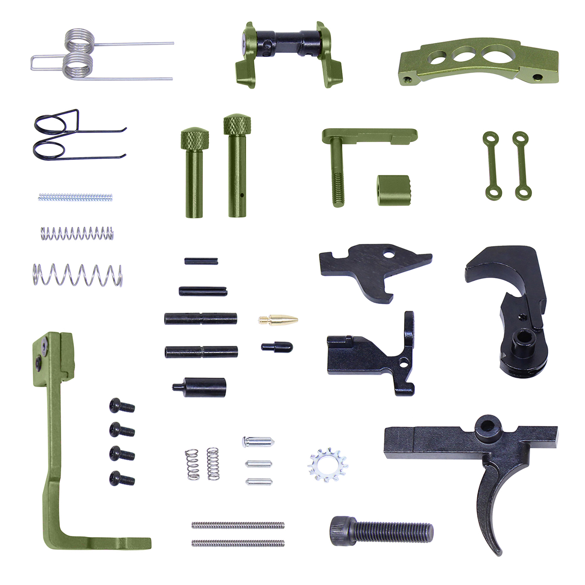 LPK-ENH-GREEN_TT AR-15 Enhanced Lower Parts Kit With Upgrades (Anodized Green) - Image 1
