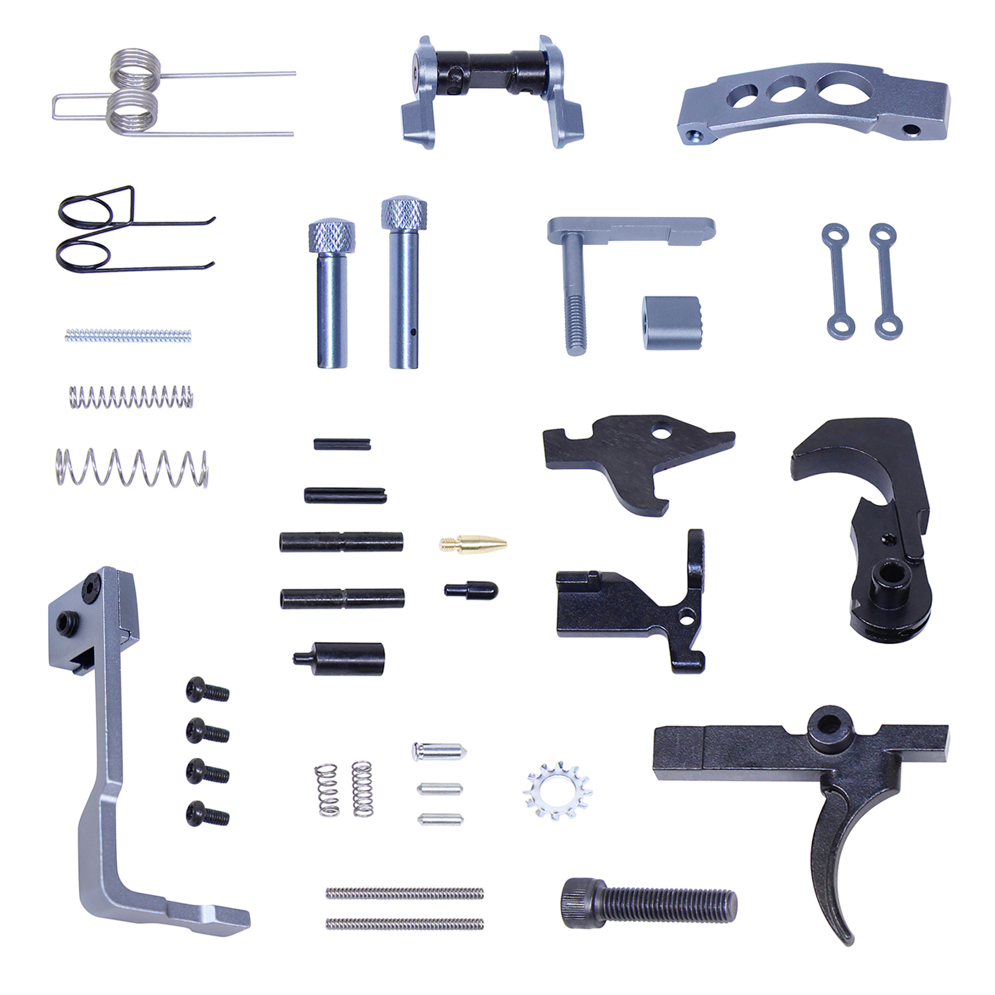 LPK-ENH-GREY_TT AR-15 Enhanced Lower Parts Kit With Upgrades (Anodized Grey) - Image 1