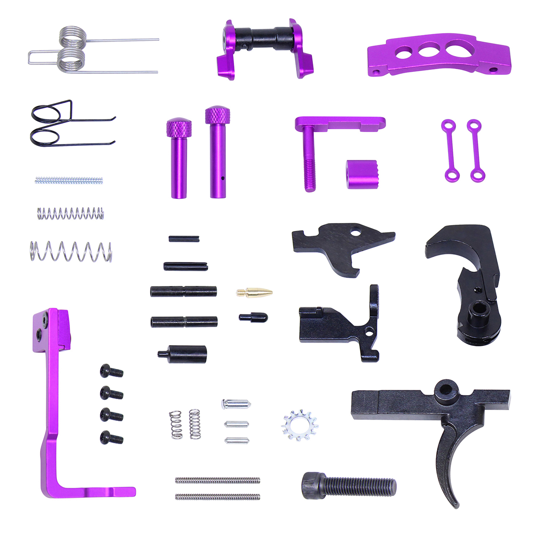 LPK-ENH-PURPLE_TT AR-15 Enhanced Lower Parts Kit With Upgrades (Anodized Purple) - Image 1