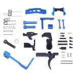 AR-15 Enhanced Lower Parts Kit in Anodized Blue.