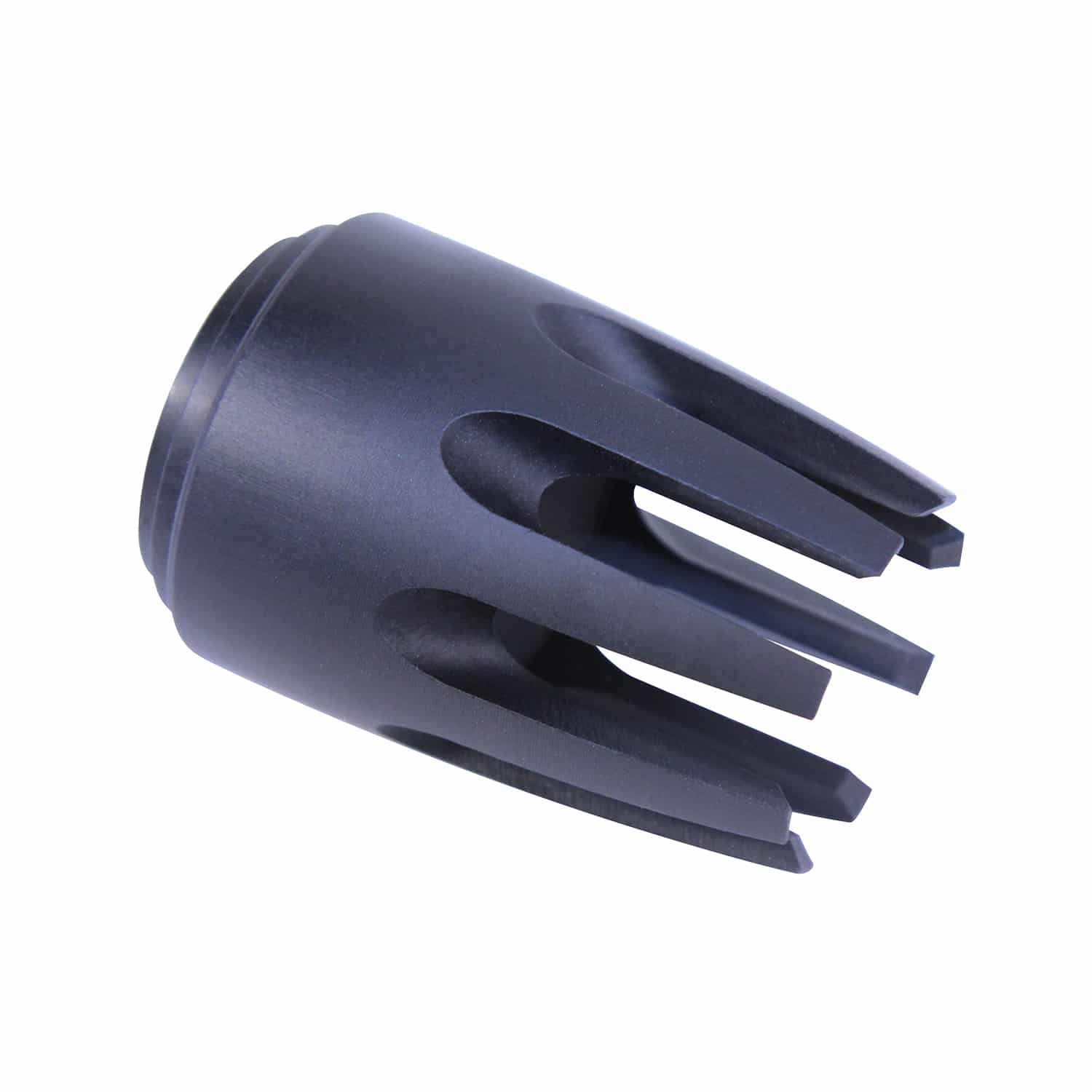 Black anodized AR15 Claw multi-prong flash hider with tactical design