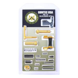 Guntec USA AR-15 Builders Kit in Anodized Gold with Ambi Safety.