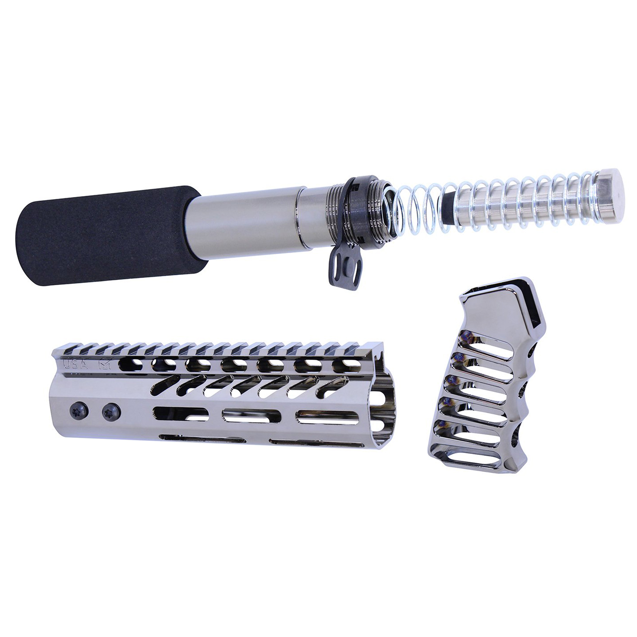 AR-PISTOL-SET-MLK-BC_TT AR-15 Pistol Furniture Set (Black Chrome) - Image 1