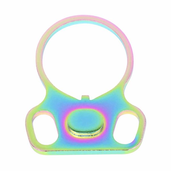 AR-15 Ambi Single Point Sling Adapter with Rainbow PVD Finish.