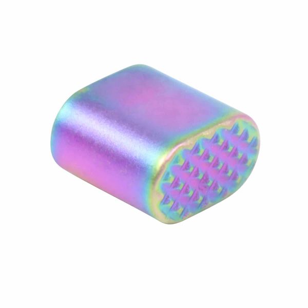 AR-15 Extended Mag Button (Matte Rainbow PVD Coated)
