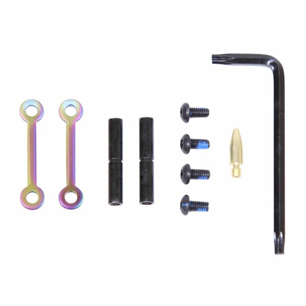AR-15 Complete Anti-Rotation Trigger/Hammer Pin Set (Matte Rainbow PVD Coated)