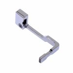 AR-15 extended bolt catch release in black chrome finish.