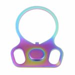 Iridescent keychain for easy beverage can opening with ergonomic design.