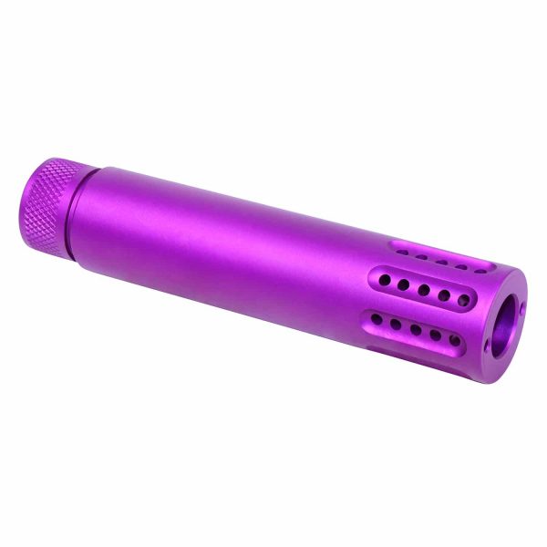 AR .308 Cal Slip Over Barrel Shroud With Multi Port Muzzle Brake (Anodized Purple)