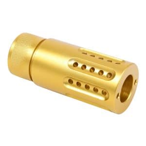 AR-15 Micro Slip Over Barrel Shroud With Multi Port Muzzle Brake (.308 Cal) (Anodized Gold)