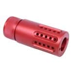 AR-15 Micro Slip Over Barrel Shroud With Multi Port Muzzle Brake (.308 Cal) (Anodized Red)