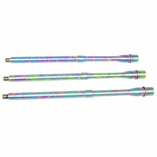 16" 5.56mm 1:7 Twist M4 4150 Barrel (Rainbow PVD Coated) (Tie Dye Pattern)