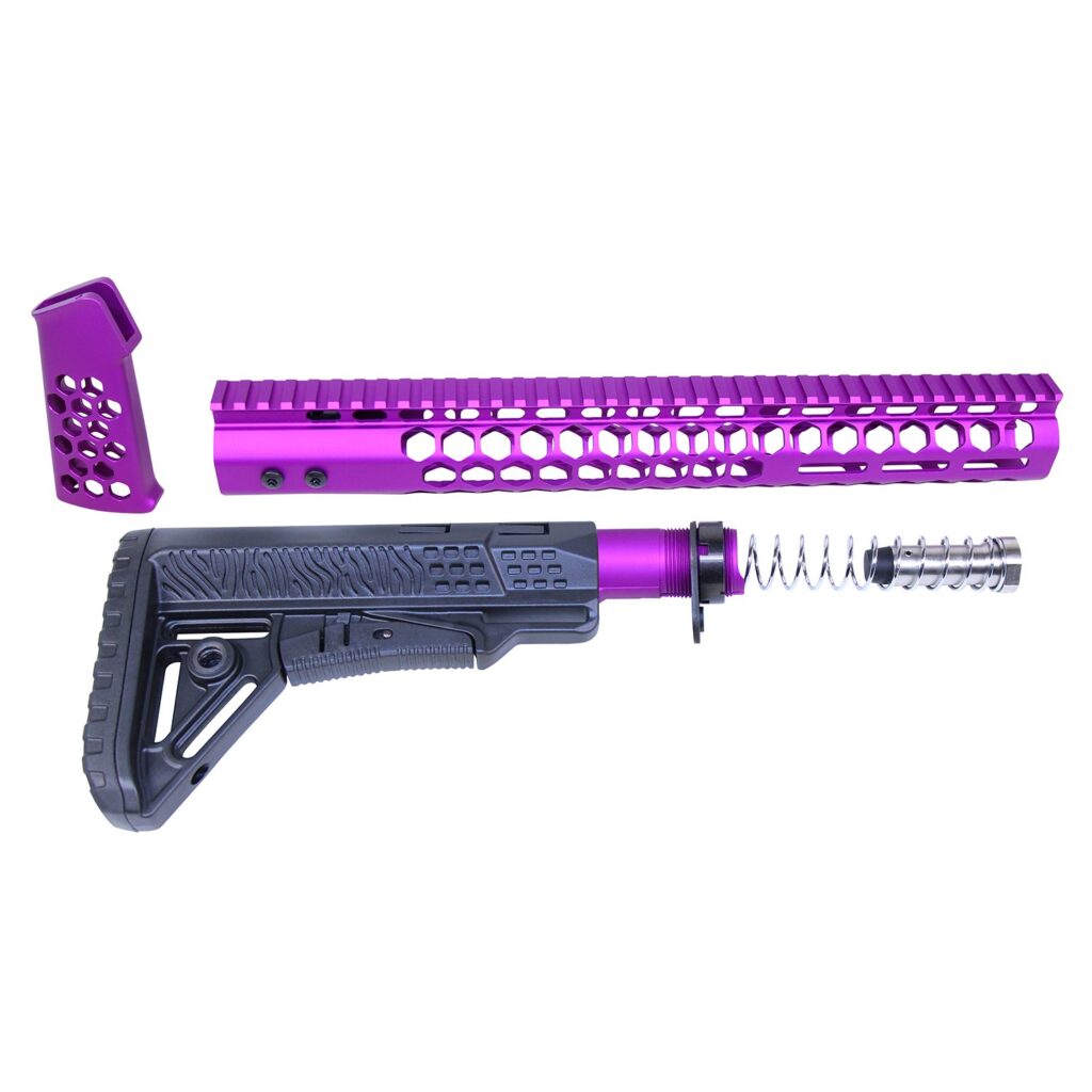 AR-10 "Honeycomb" Series Complete Furniture Set (.308 Cal) (Gen 2) (Anodized Purple)