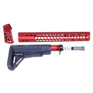 AR-10 "Honeycomb" Series Complete Furniture Set (.308 Cal) (Gen 2) (Anodized Red)