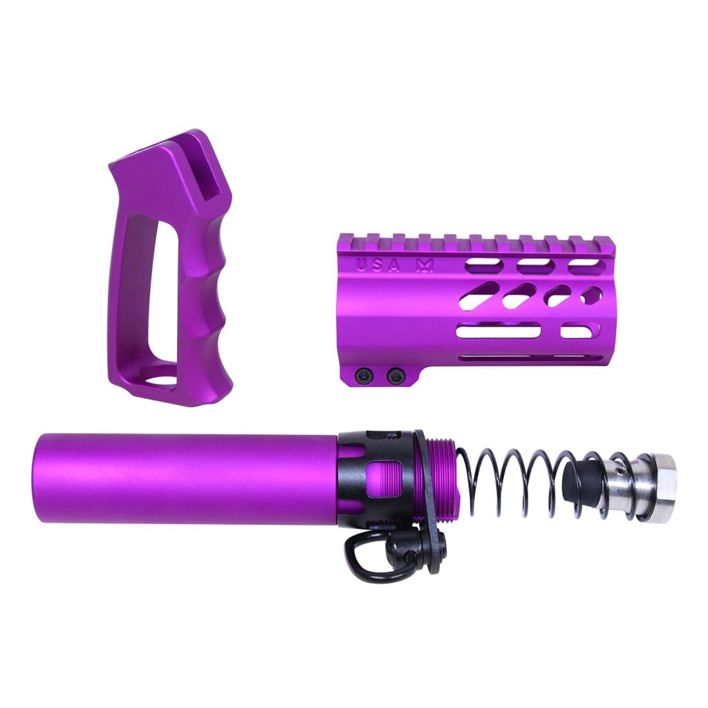 AR-15 Micro Pistol Furniture Set (Anodized Purple)