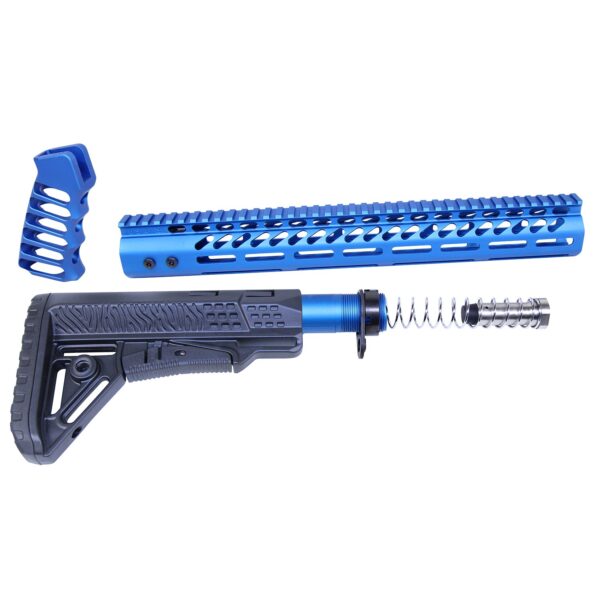 AR-10 Ultralight Series Complete Furniture Set (.308 Cal) (Anodized Blue)