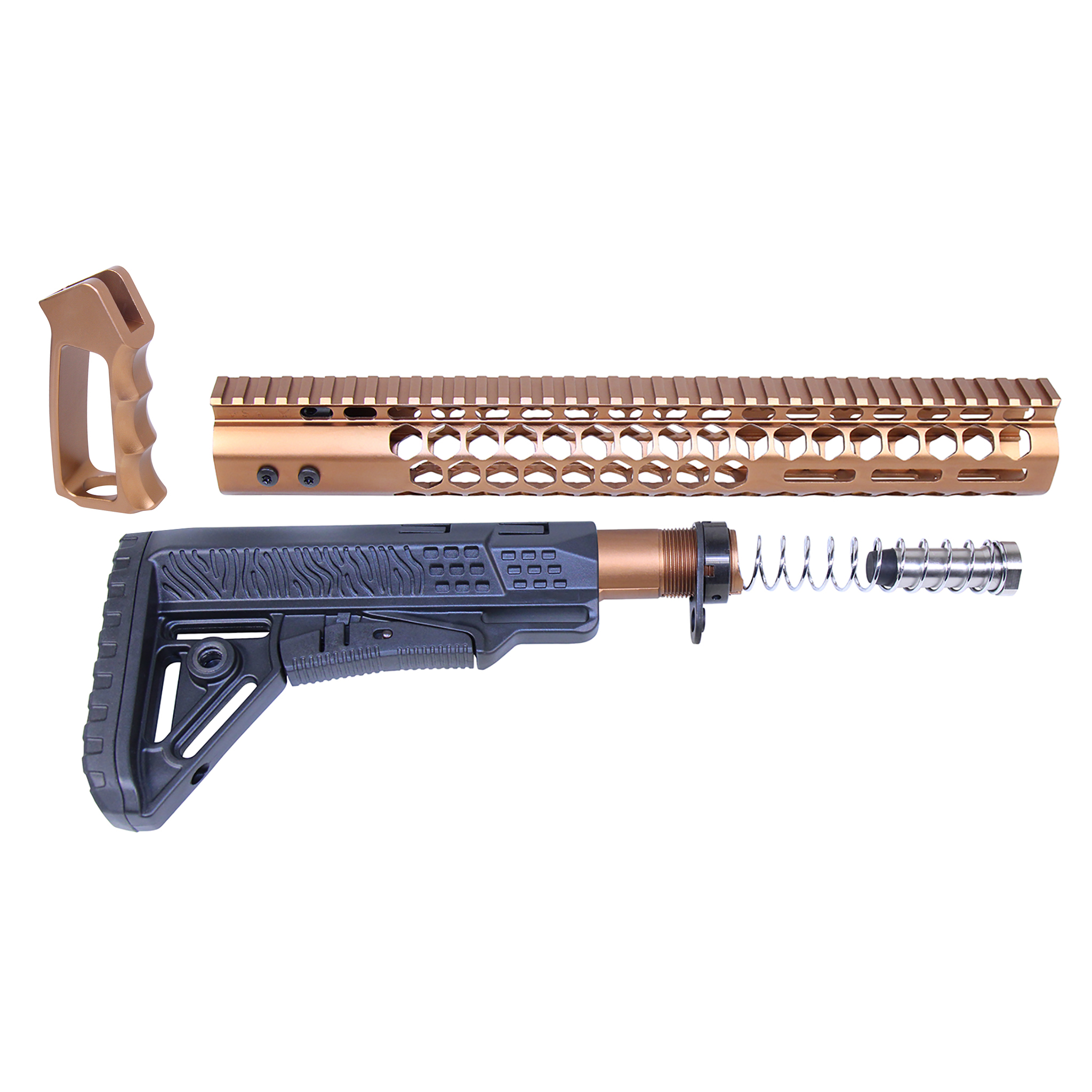 HC-SET-G2-308-BRZ_Rev2026 AR .308 "Honeycomb" Series Complete Furniture Set (Gen 2) (Anodized Bronze) - Image 1