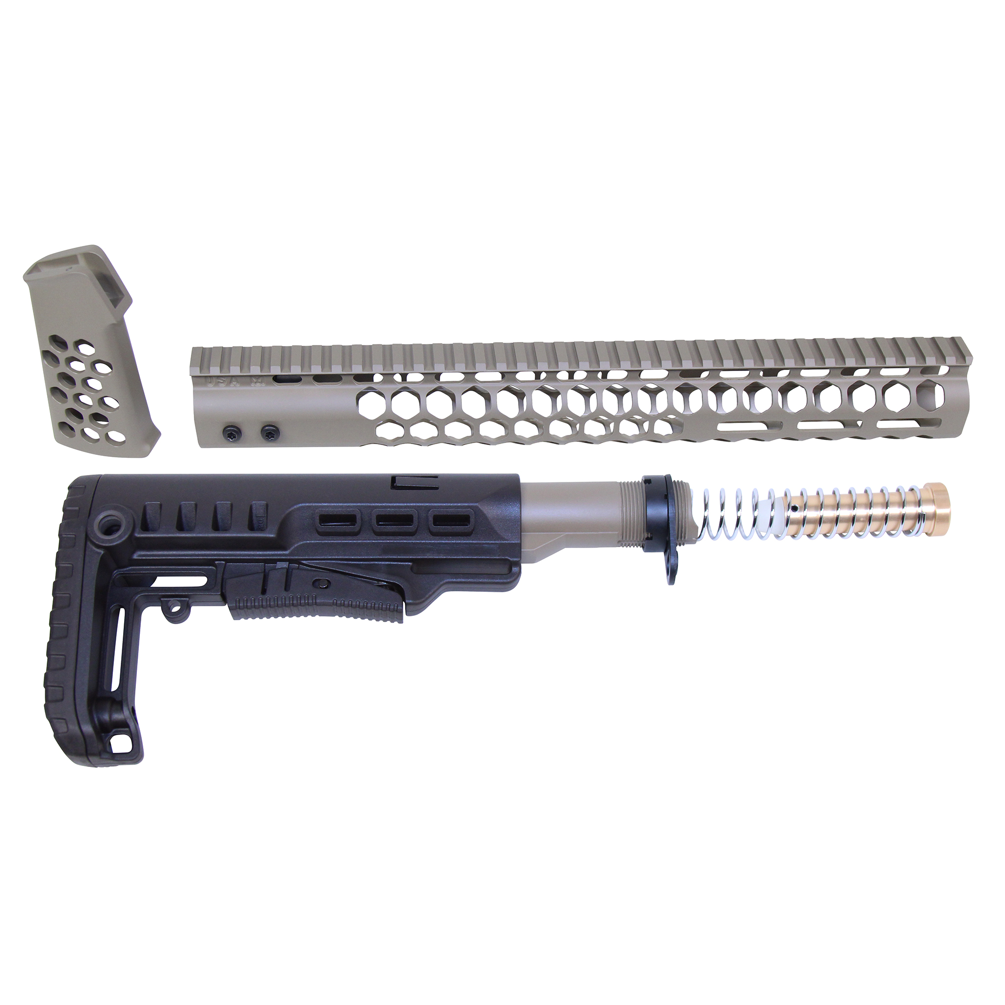 HC-SET-G2-FDE_MCS AR-15 "Honeycomb" Series Complete Furniture Set (Gen 2) (Flat Dark Earth) - Image 1