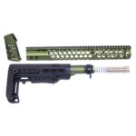 AR-15 "Honeycomb" Series Complete Furniture Set (Gen 2) (Anodized Green) (Discontinued)