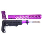 AR-15 "Honeycomb" Series Complete Furniture Set (Gen 2) (Anodized Purple)