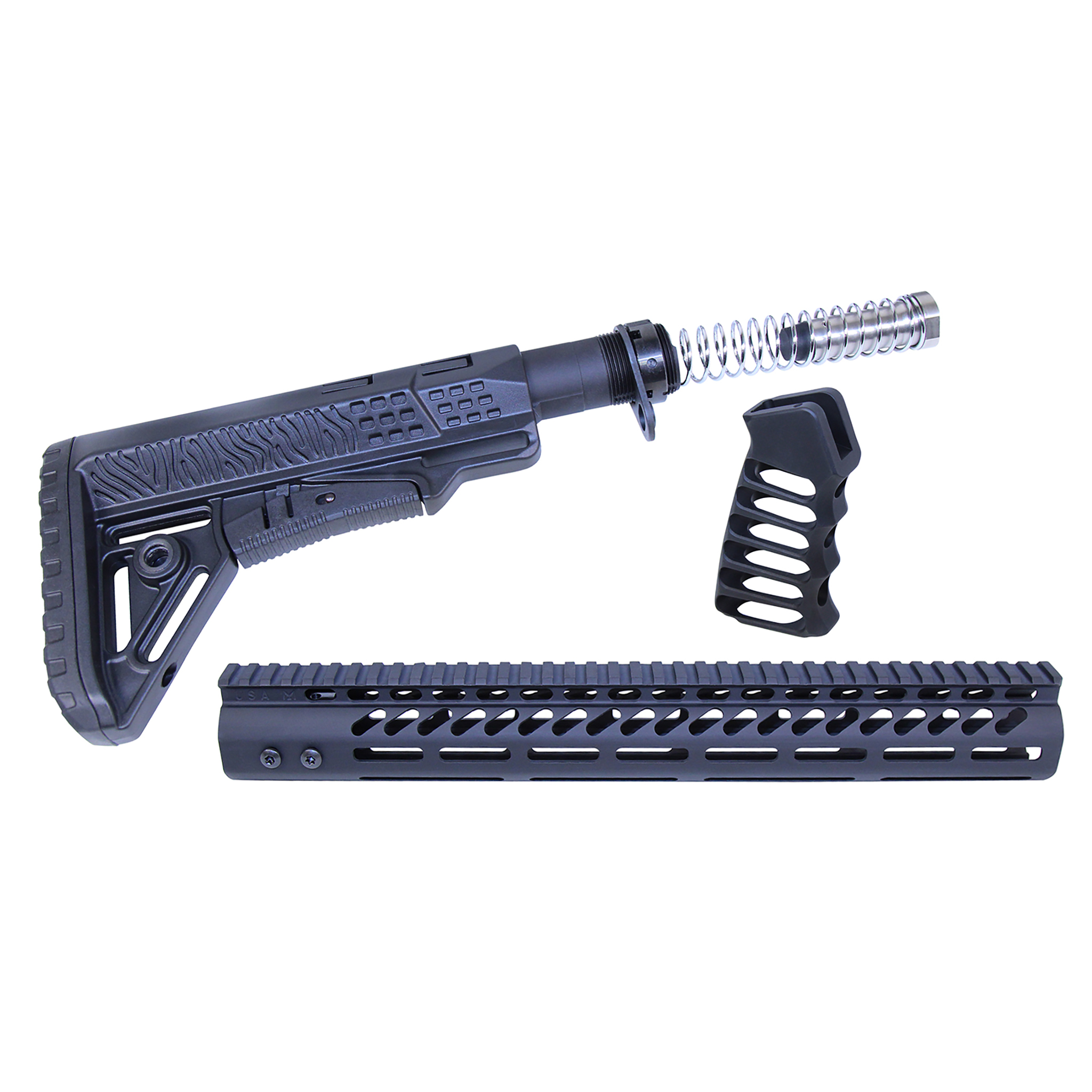 ULTRA-SET-308-BLACK_TT AR .308 Ultralight Series Complete Furniture Set (Anodized Black) - Image 1
