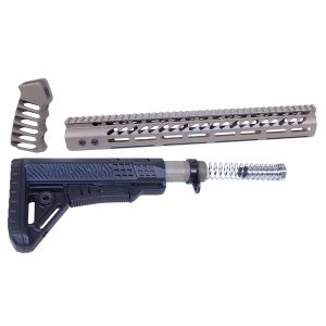 AR-10 Ultralight Furniture Set in Flat Dark Earth with stock, handguard, and muzzle brake.