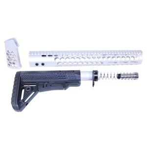 Guntec USA AR-10 Honeycomb Series Gen 2 Furniture Set in Anodized Clear.