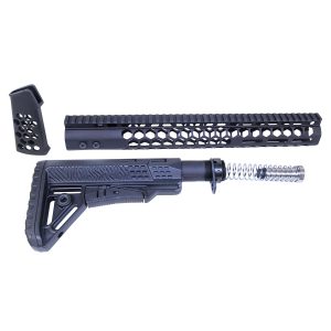 Guntec USA AR-10 Honeycomb Series Complete Furniture Set in Anodized Black.