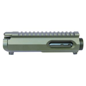 Guntec USA AR-15 9mm Olive Drab Billet Upper Receiver with Picatinny Rail.