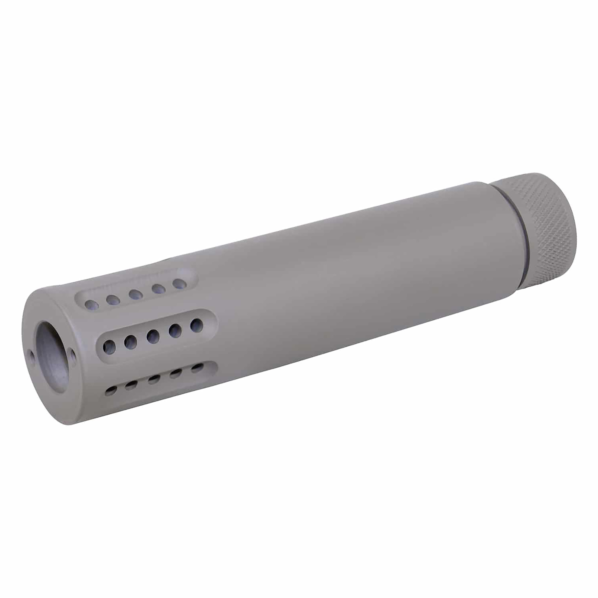 fde-ar-308-muzzle-brake-shroud-combo AR .308 Cal Slip Over Barrel Shroud With Multi Port Muzzle Brake (Flat Dark Earth) - Image 1