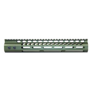 Guntec USA 12-inch Olive Drab Green M-LOK Handguard with Top Rail.