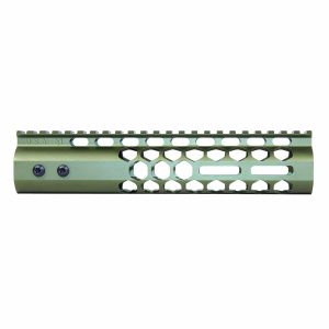 9 Guntec USA Olive Green Honeycomb M-LOK Handguard with Top Rail.