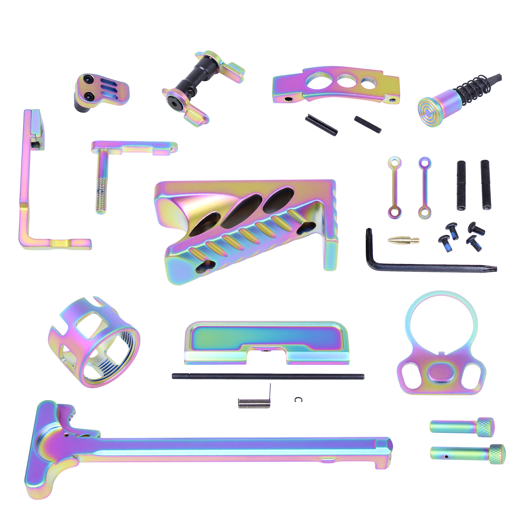 AR-FINISHING-KIT-M-RPVD_TT AR-15 Finishing Kit (Matte Rainbow PVD Coated) - Image 1