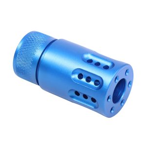 AR 9MM Mini Slip Over Barrel Shroud With Multi Port Muzzle Brake (Anodized Blue)