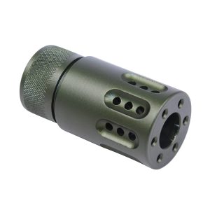AR 9MM Mini Slip Over Barrel Shroud With Multi Port Muzzle Brake (Anodized Green)