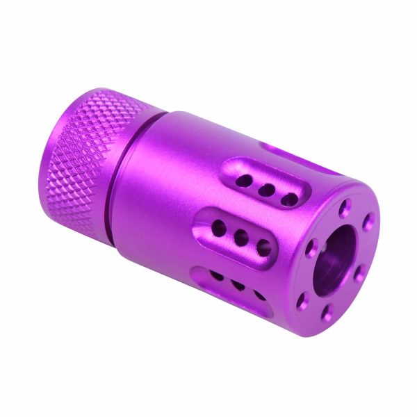 AR 9MM Mini Slip Over Barrel Shroud With Multi Port Muzzle Brake (Anodized Purple)