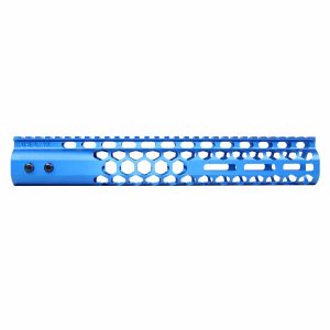 12" Air Lite Series 'Honeycomb' M-LOK Free Floating Handguard With Monolithic Top Rail (Anodized Blue)