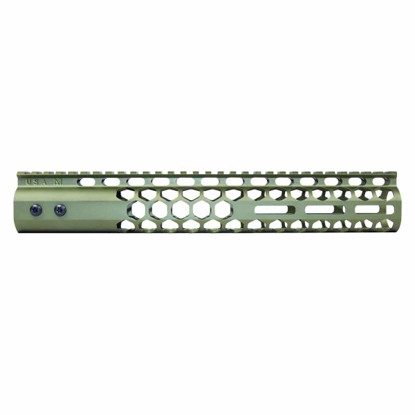 12" Air Lite Series 'Honeycomb' M-LOK Free Floating Handguard With Monolithic Top Rail (Anodized Green)