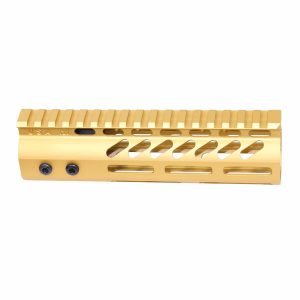 7" Ultra Lightweight Thin M-LOK Free Floating Handguard With Monolithic Top Rail (Anodized Gold)