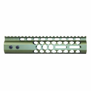 9" Air Lite Series 'Honeycomb' M-LOK Free Floating Handguard With Monolithic Top Rail (Anodized Green)