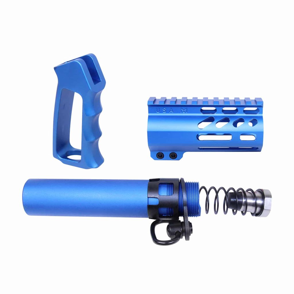 AR-15 Micro Pistol Furniture Set (Anodized Blue)