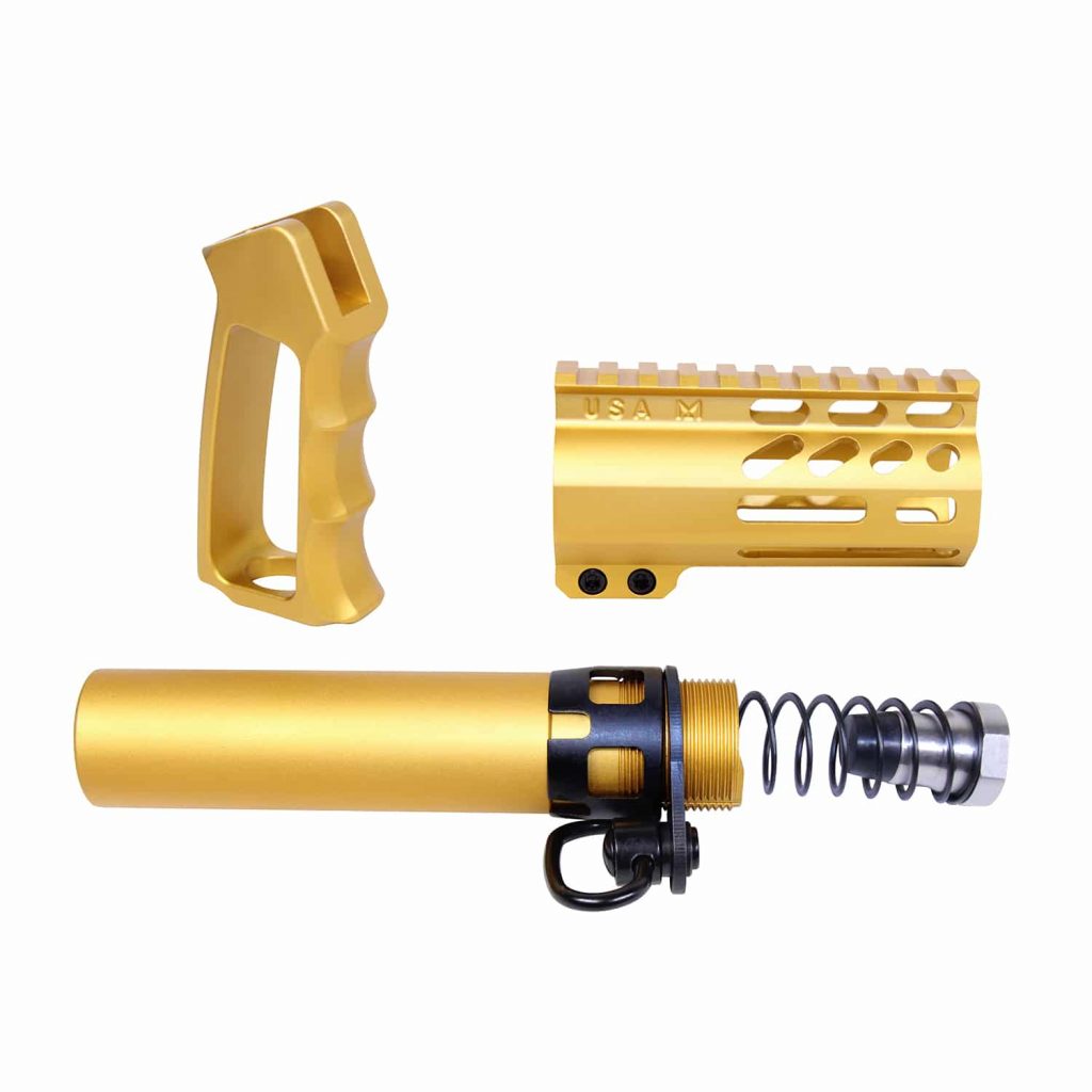 AR-15 Micro Pistol Furniture Set (Anodized Gold)