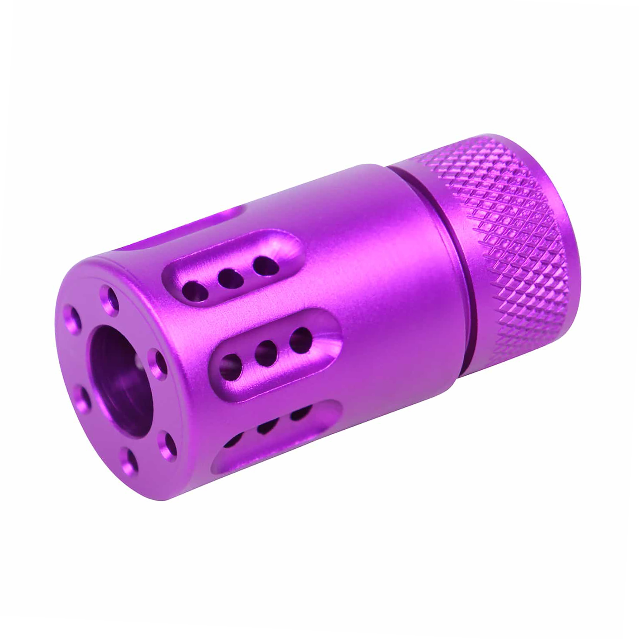ar-15-purple-mini-barrel-shroud-muzzle-brake AR-15 Mini Slip Over Barrel Shroud With Multi Port Muzzle Brake (Anodized Purple) - Image 1