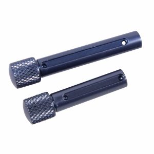 AR .308 Cal Extended Takedown Pin Set, Gen 2, Anodized Grey, Knurled Grip.