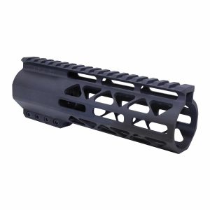 Guntec USA 7 M-LOK Handguard for .308 with Top Rail in Anodized Black.