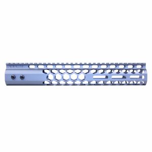 Guntec 12 Honeycomb M-LOK Handguard in Anodized Grey with Top Rail.