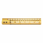 Bright gold 12 Guntec USA M-LOK handguard with top Picatinny rail and lightweight design.