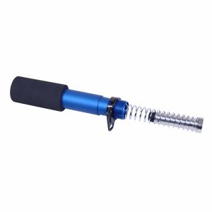 Blue AR-15 Pistol Buffer Tube Kit with metallic grip and spring mechanism.