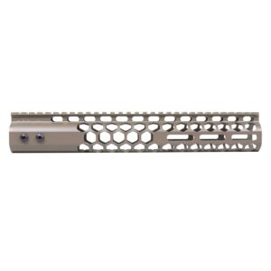 Guntec USA 12-inch Honeycomb M-LOK Handguard in Flat Dark Earth.