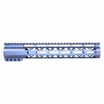 Guntec 12 inch grey aluminum M-LOK free-floating handguard with monolithic top rail.